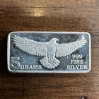 MPM Bald Eagle - 5 Gram .999 Fine Pure Silver Bullion Fractional Bar Ingot