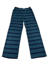 Eddie Bauer Kids M 10/12 Fleece Lounge Pants Blue Stripe Pajama D140