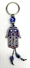Hamsa Fatima Hand Pendant Key Chain Charm Feng Shui Evil Eye Protect Fish New