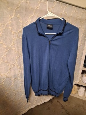 Armani ZIPPED CARDIGAN IN CASHMERE BLUE Men s Size XL