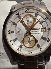 SEIKO SNA586 VINTAGE SILVER AND GOLD NEEDS NEW BATTERY ORIGINAL CASE