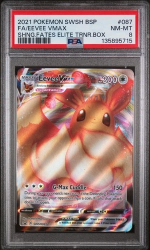 2021 POKEMON SWSH BLACK STAR PROMO #087 FULL ART/EEVEE VMAX PSA 8