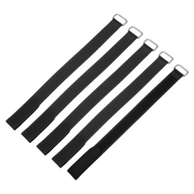 5Pcs Battery Tie Down Straps 1'' x 12'' Black Nylon Hold Down Hook Loop Straps