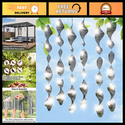 Highly Reflective 3D Wind Spinners - Bird Deterrents for Patio & Garden, 6 Pcs