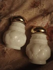 Avon Milk Glass Powder Sachet Vintage Set of 2
