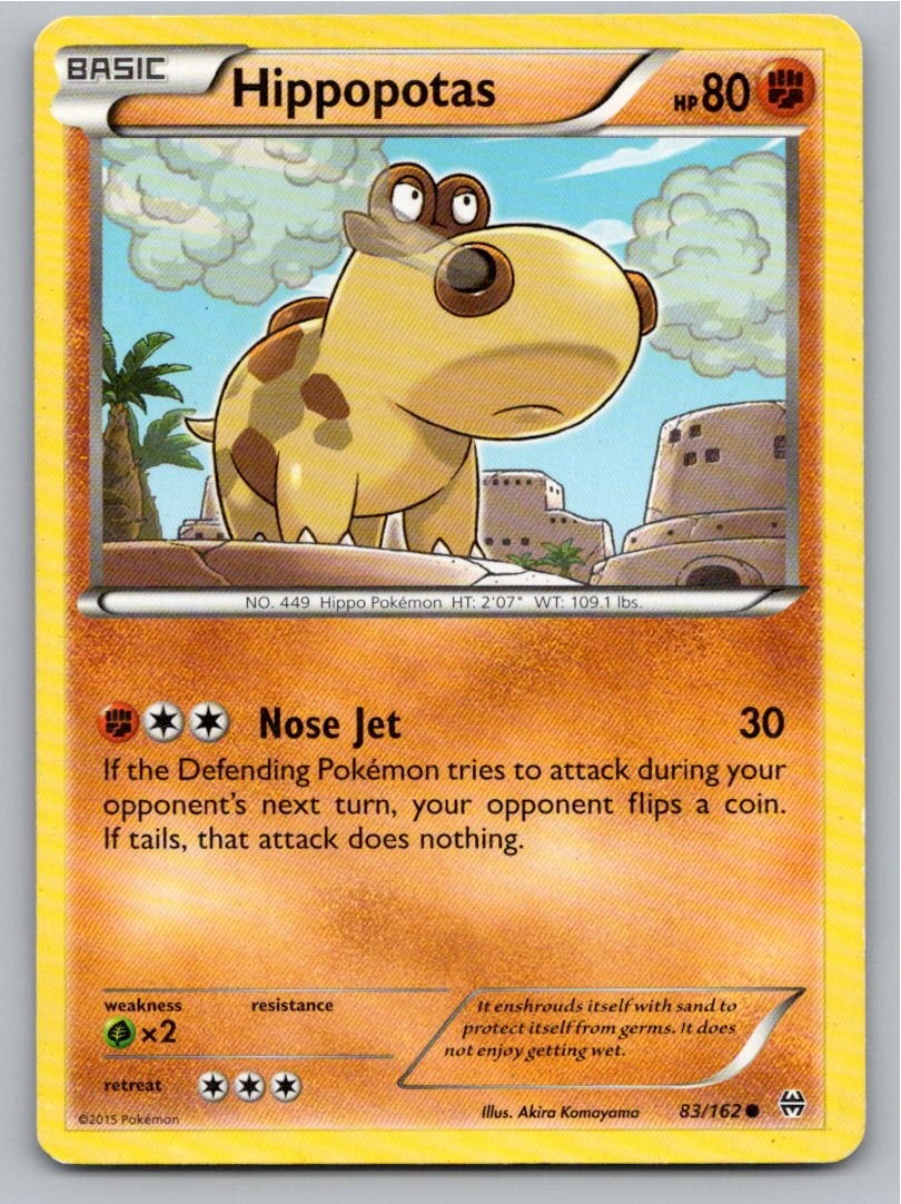 2015 POKEMON HIPPOPOTAS BREAKTHROUGH 83/162 C NM A66100 FREE S&H