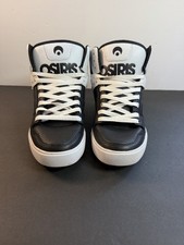 Zapatilla deportiva de skate Osiris Clone negra/blanca de caña alta para hombre 6 ropa de calle núcleo de skate