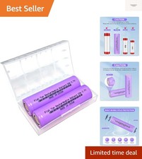 3.7 Volt Rechargeable Battery, 3000mAh Battery Flat Top for LED Flashlights, ...