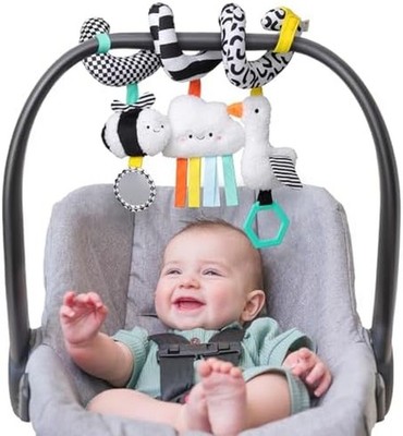 Itzy Ritzy High Contrast Spiral Stroller & Car Seat Play Toy w/ Mirror & Ring