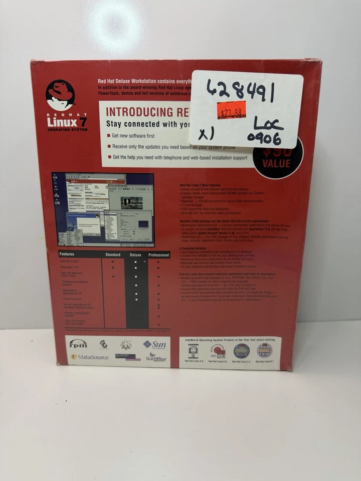 Red Hat Linux 7 Deluxe Workstation – New Sealed Box – Vintage Software - Image 2 of 3