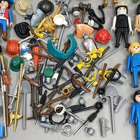 Playmobil 3 lbs Lot 45+ Figures Weapons Horses Cows Donkey Ruffnut Tuffnut HTTYD