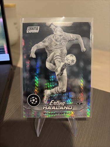 Erling Haaland 2023 Topps Stadium Club Chrome #70 Black & White Refractor /299