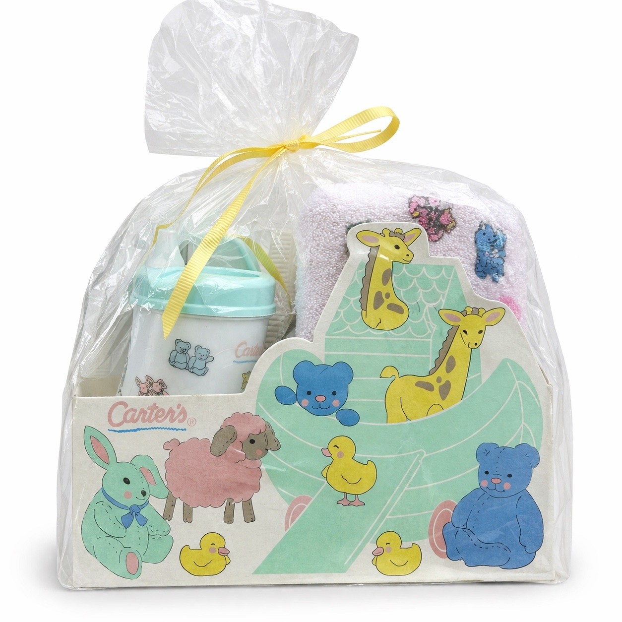 Vintage 90s Y2K Carter's Baby Gift Set Noah's Ark Animals Bath Bottle USA Made