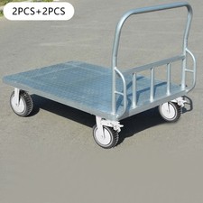 4PCs 8 inch Dustproof Handling Wheels Fixed+Brake Heavy Duty Solid Caster Wheels