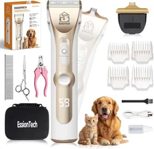 Professional PET CLIPPERS Dog Grooming Kit Heavy Duty Trimmer Thick Hair US