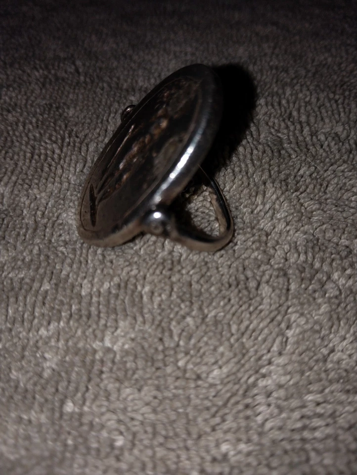 Large Intaglio Hercules Ring Sterling Silver Size 10 - Image 2 of 3