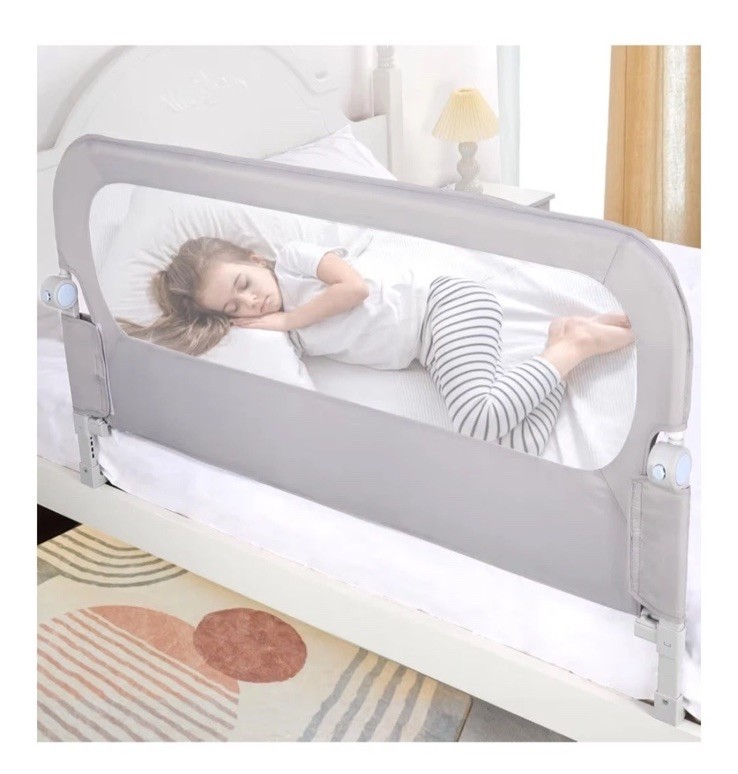 Nutikas Baby Bed Rail Guard for Toddlers - 47" Toddler Bed Side Rail - GRAY