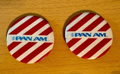 2 x Pan Am Button Anstecker ''Unbegleiteter Minderjähriger''