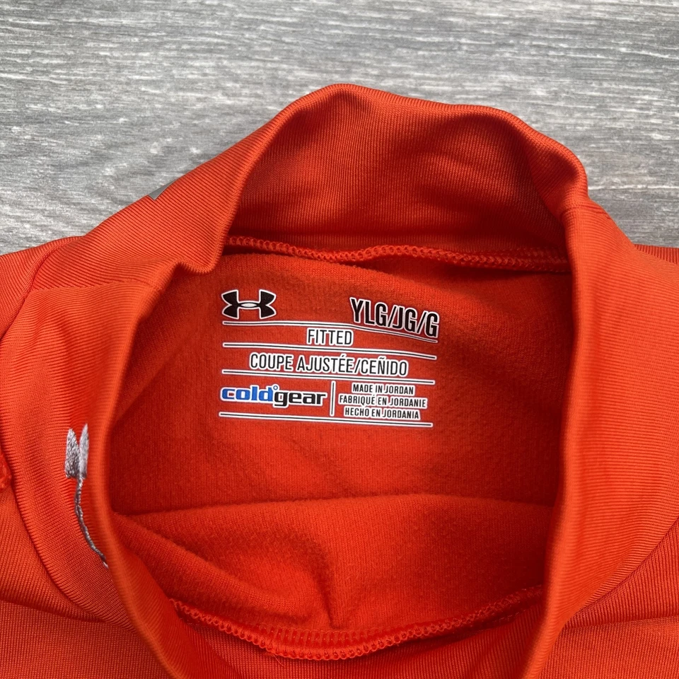 Camisa de Compresión Under Armour Niños Grande Naranja Béisbol Capa Base Piel Deportes Foto 4 de 4