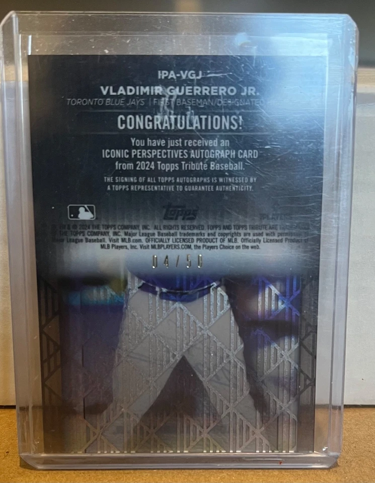 2024 topps tribute vladimir guerrero jr iconic perspectives auto 4/50 - Image 2 of 2