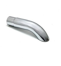 Exhaust Tip 1.50 Inlet 1.75 Inch Dia 8.00 In Long Turn Down Chrome 304 Stainless Exhaust Tip 1.50 Inlet 1.75 Inch Dia 8.00 In Long Turn Down Chrome 304 Stainless