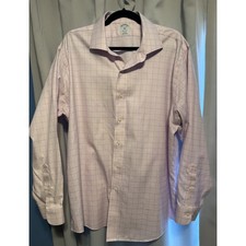 Brooks Brothers Non-Iron Cotton Check Dress Shirt Regular Fit 17 34/35