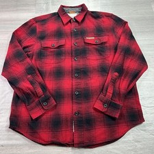Field Stream Shirt Mens Medium Red Plaid Flannel Button Up Long Sleeve Casual