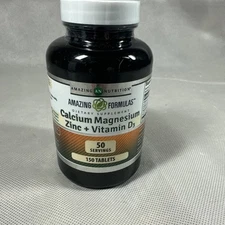 Amazing Formulas Calcium Magnesium Zinc + D3 150 Tabs Exp 11/26 FREE SHIPPNG V1