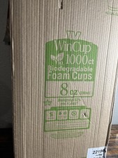 WinCup Vio 8C8WVIO 8 oz Biodegradable Foam Cups Case of 1000 White Eco-Friendly