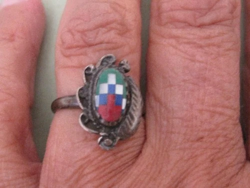 Older Vintage Native American Sterling Silver Ring Size 5.5