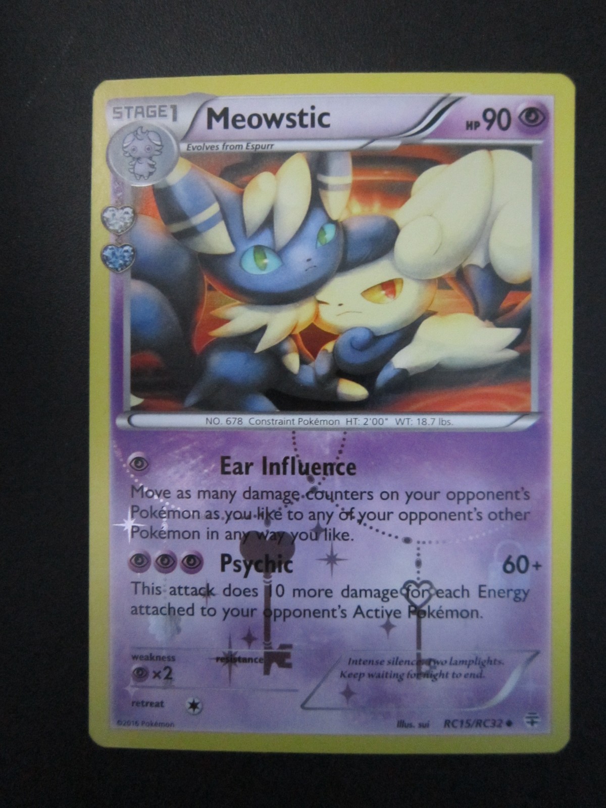 MEOWSTIC HOLO POKEMON CARD RC15/RC32 GENERATIONS NEVER PLAYED  NM-