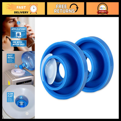 2PK Splash-Free Caps for 48mm Screw Top Water Dispensers & 3/5 Gallon Bottles