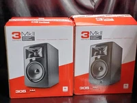 JBL 305P Mk II Active Studio Monitor Speakers Pair Set Tested TMB01 5.5/PC