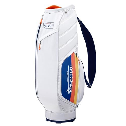 【taka】TaylorMade キャディバッグ ホワイト/オレンジ 2024 テーラーメイド ゴールデンステート キャディバッグ
