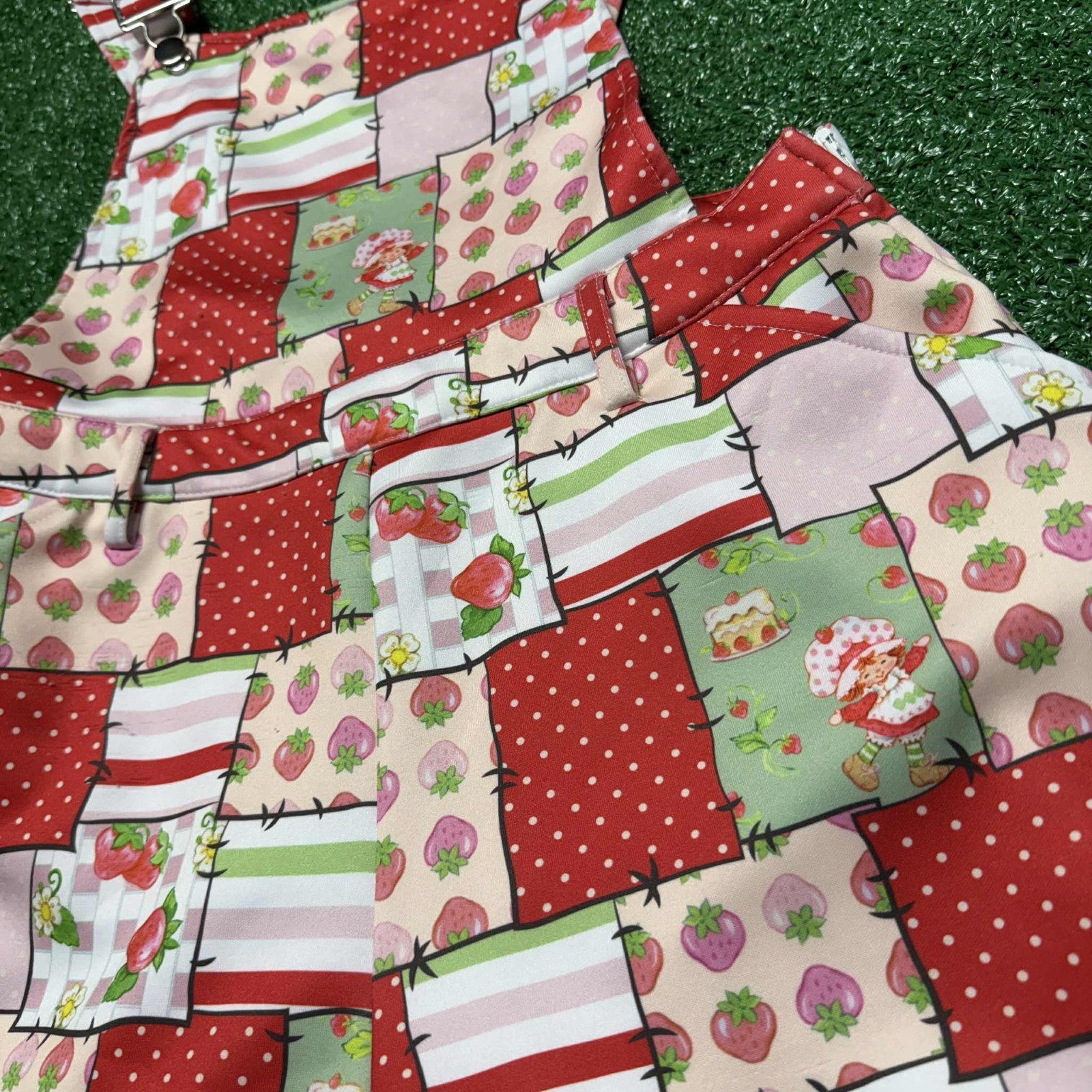 Strawberry Shortcake Patchwork Shortalls Womens S… - image 2
