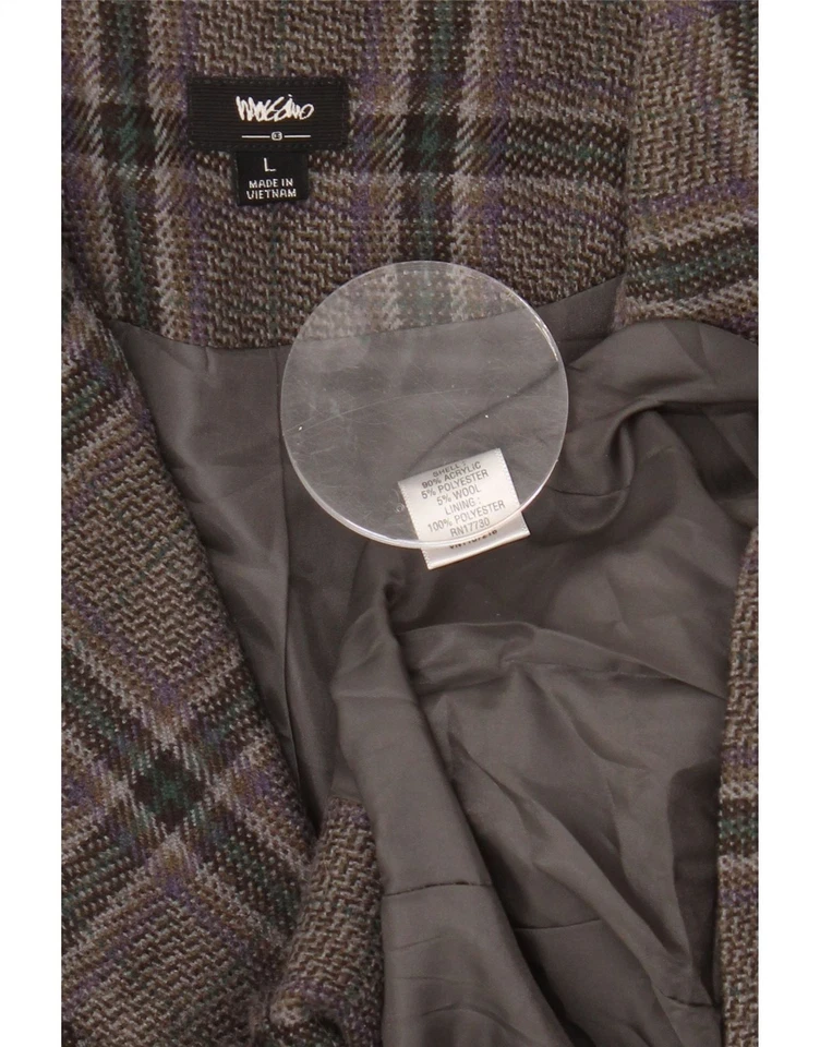 MOSSIMO Womens 3 Button Blazer Jacket UK 16 Large Grey Check Acrylic MC11 - Image 3 of 3