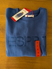 NWT ESPRIT Women's Fleece Logo Crewneck Sweatshirt Blue M Medium Costco