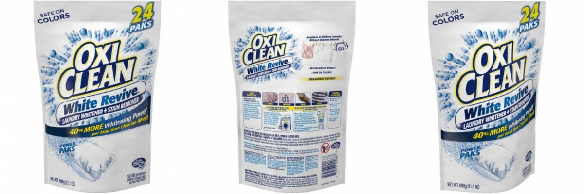 OxiClean White Revive Laundry Whitener Stain Remover Power Paks