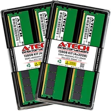 A-Tech 128GB 4x 32GB PC5-38400 Desktop DIMM DDR5 4800 MHz 288-Pin Memory RAM Kit