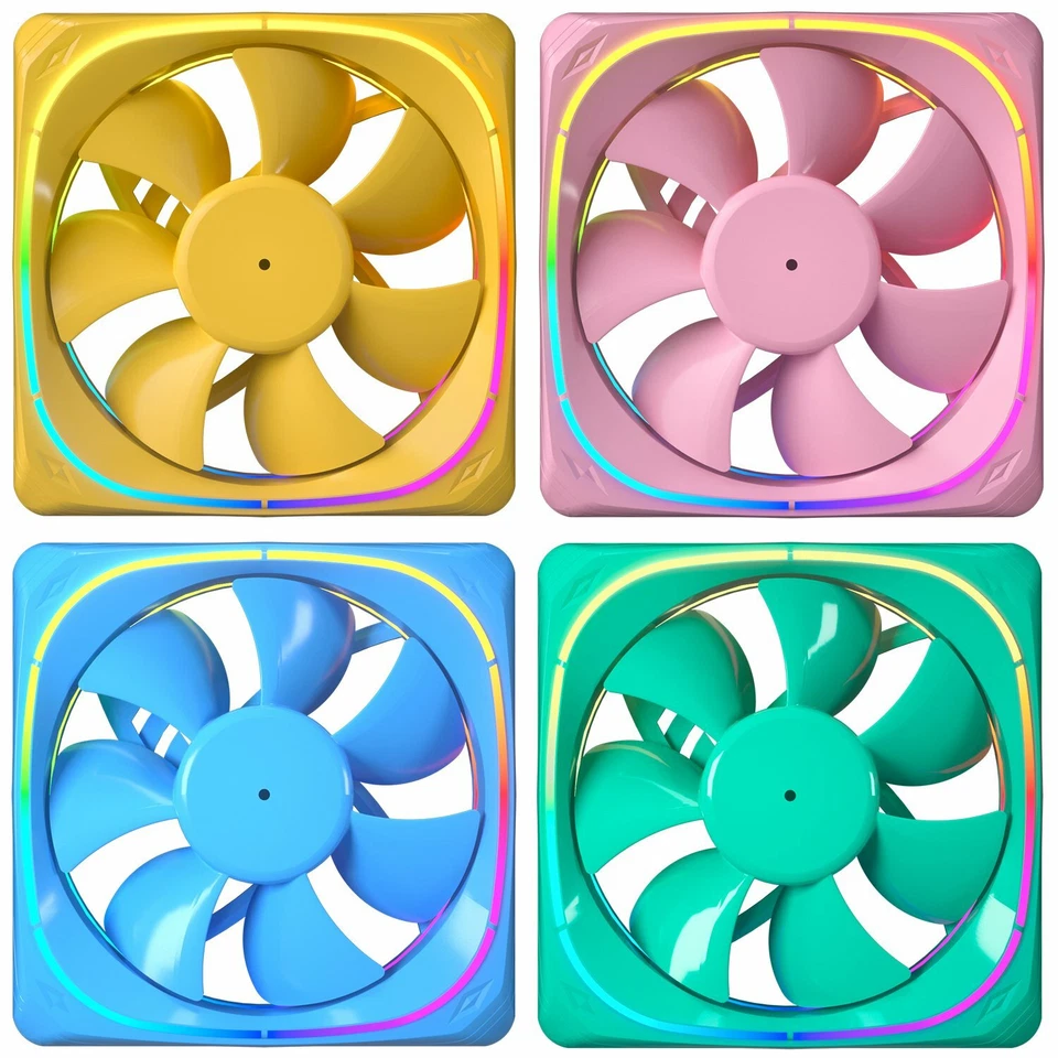 3 Pack Vetroo CF120 120mm ARGB LED PC Computer Silence Case Cooler Fan 5V 3 Pin - Image 2 of 4