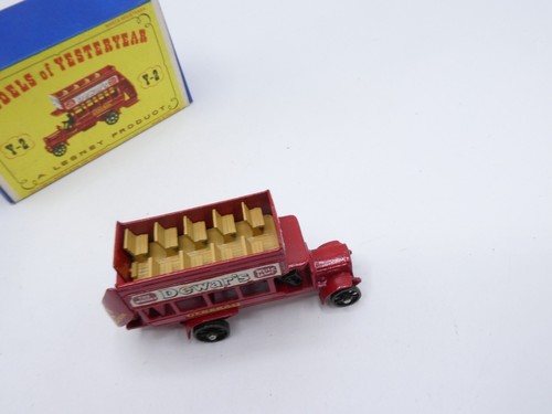 Modelos Matchbox de Antaño Tipo Autobús Y-2 RUEDAS NEGRAS Y CONDUCTOR Caja Rara - Imagen 7 de 10