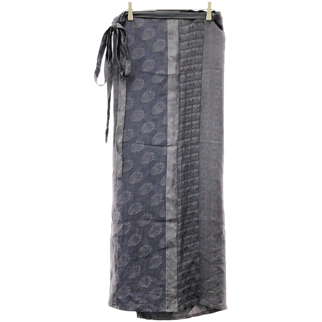 ANN DEMEULEMEESTER JACQUARD SILK LAP SKIRT PURPLE size 36 ANN DEMEULEMEESTER JACQUARD SILK LAP SKIRT PURPLE size 36