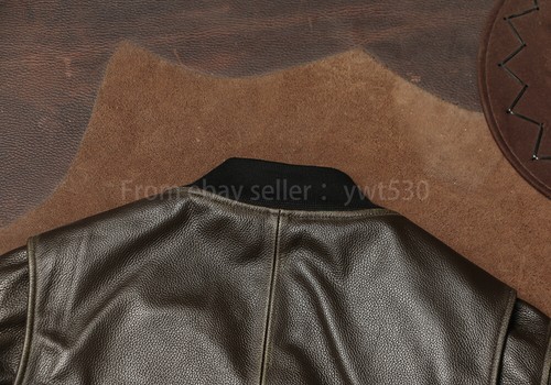 Unisex MA-1 Bomber Jacket Top Layer Cowhide Casual Jacket - Picture 14 of 16
