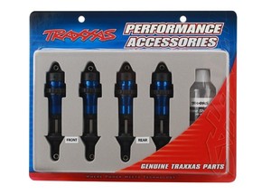 traxxas 5460a blue aluminum gtr shocks 4 for jato revo summit slayer xo 1 ebay ebay