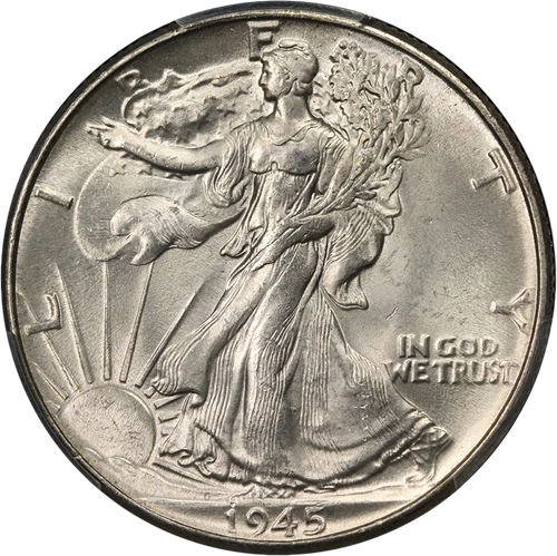 1945-P Walking Liberty Half PCGS MS64 Nice Eye Appeal Strong Strike