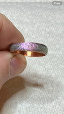  230B- Hand-Crafted Size 9.5 Copper and Shifting Color Paint Band Style Ring