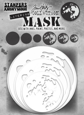 Tim Holtz Layering Mask Set 6/Pkg-Moon THMSK01