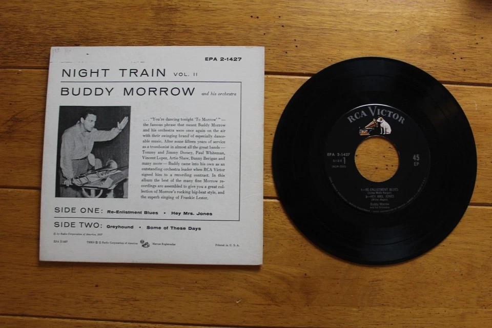 BUDDY MORROW "NIGHT TRAIN VOL II" 45 RPM 7" EP RECORD VG JAZZ [d42-46] - Image 2 of 4