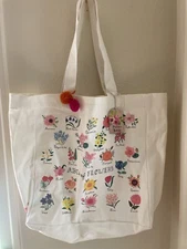NEW, Floral Print Large Shopping Bag 100% Cotton, Reuseable, Washable
