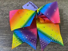 Claire  s 7  Tie Dye Rainbow Ponytail Cheer Hair Bow Rhinestone Birthday Nwt 2